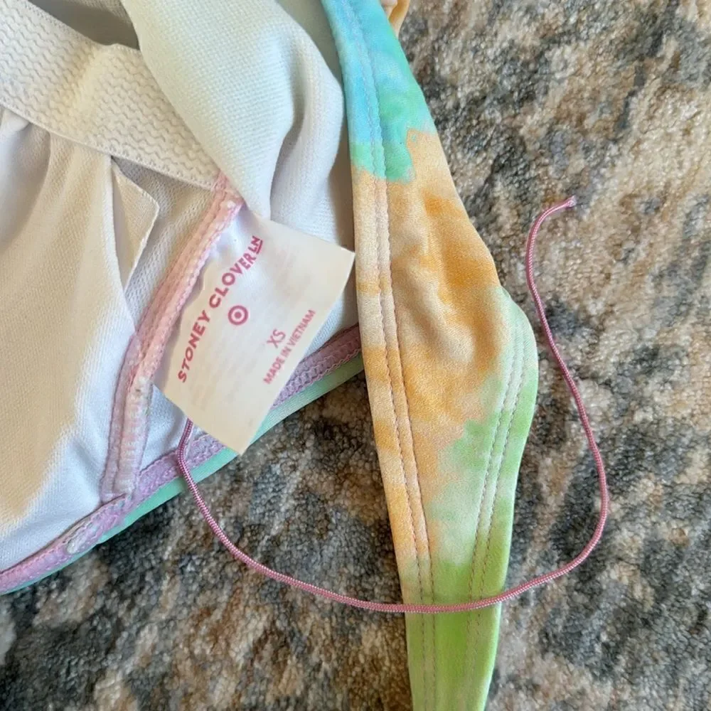 Stoney Clover Lane x Target Rainbow Tie Dye One Piece Swimsuit Size XS NWOT